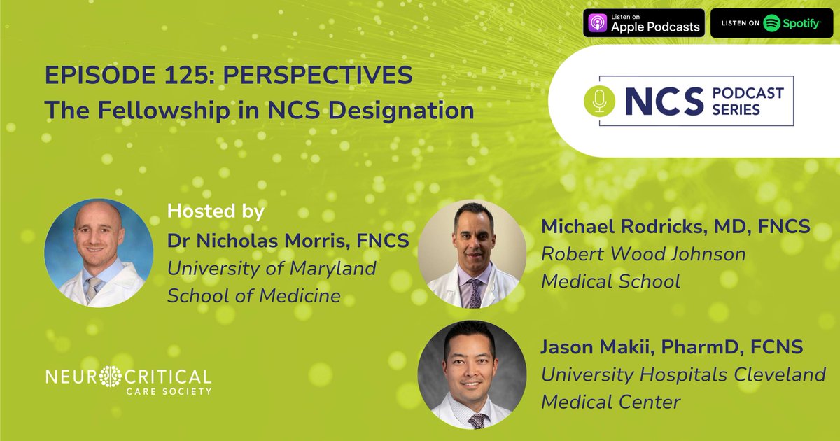 In last week's episode, Dr. Nicholas Morris talks to Dr. Michael Rodricks &amp; Dr. Jason Makii about FNCS.  Listeners can learn what the FNCS designation means, how to apply and how to maximize their chances of success. Listen now: ow.ly/c5cn50R9Qmf