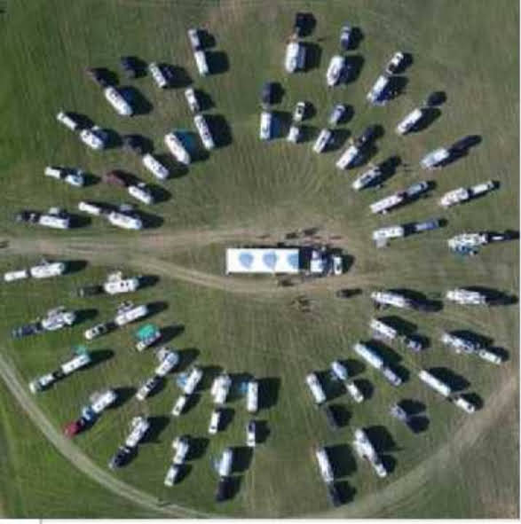 The Norman farm has a village of Airstream enthusiasts from as far away as Canada. Looks like camperhenge.