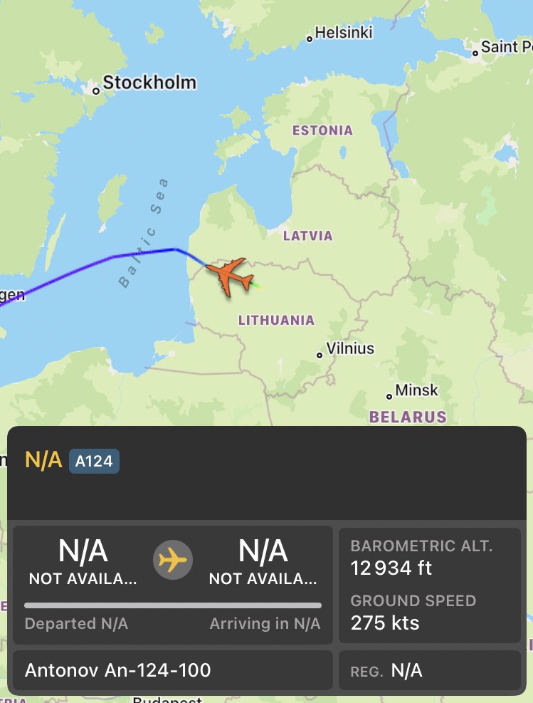 NATO chartered Antonov Airlines today:

✈️ An-124 (UR-82029) to Pafos, Cyprus (Israel Hub 🇮🇱) from French Air Base.
✈️ An-124 (UR-82072) to Rzeszów, Poland (Ukraine Hub 🇺🇦) from Harrisburg, USA.
✈️ An-124 (UR-82008) to Šiauliai Air Base, Lithuania (NATO Base) from Belgium.