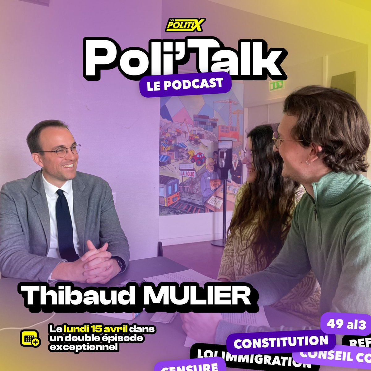 🟣 Surprise ! Le prochain épisode de Poli’Talk sort dans une semaine. On y recevra le juriste @thibaudmulier pour un double épisode exceptionnel, afin de finir la saison 2 de Poli’Talk en beauté ! ✨