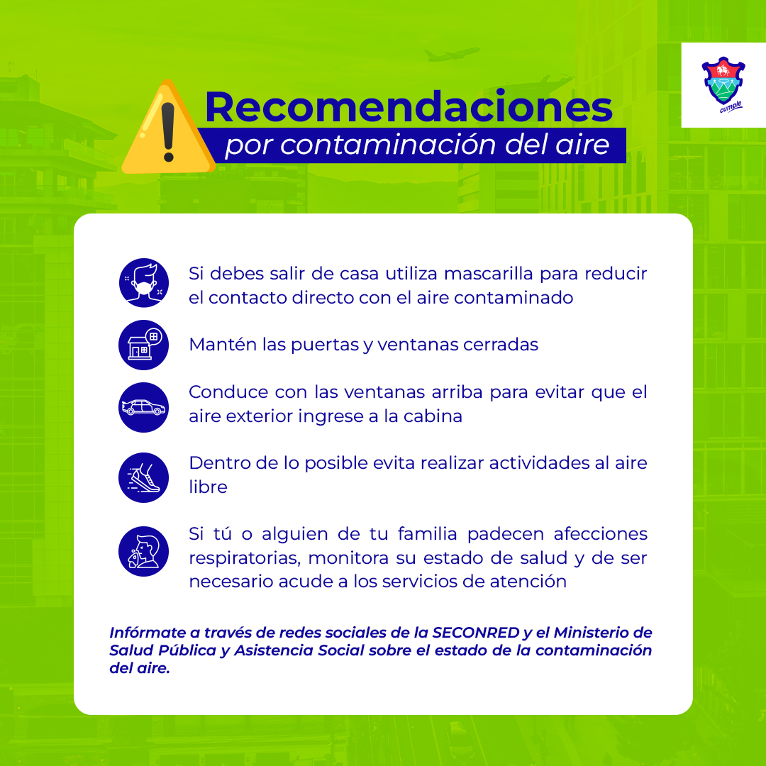 🔥🚨 Te compartimos algunas recomendaciones necesarias para cuidarte el aire contaminado. Nuestros @bomberosmuni están en la atención de la emergencia en #AMSA. 🚨 #CulturaTransmetro