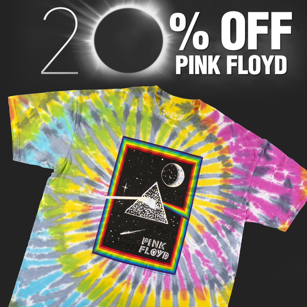 ☀️ 20% OFF 🌑 Pink Floyd Eclipse Sale liquidblue.com/music/rock-and… Shop all our Pink Floyd T-Shirts, Gifts & Accessories Today only! #totaleclipse #solareclipse #eclipse #moon #sun #april8 #pinkfloyd #darksideofthemoon #floydeclipse #davidgilmour #rogerwaters #britfloyd