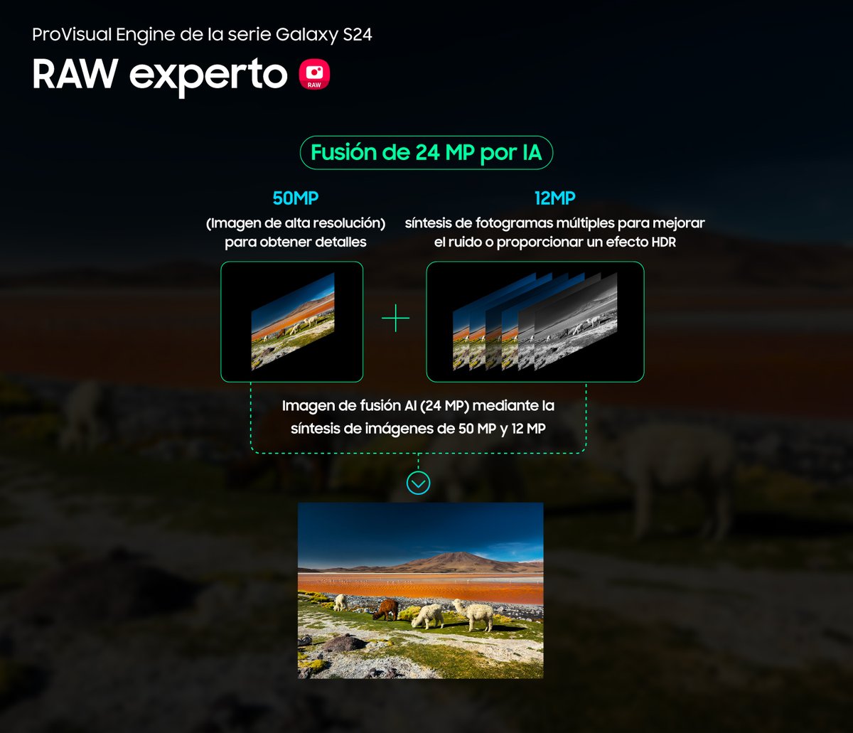 ClauContreras's tweet photo. El motor ProVisual de #GalaxyS24Ultra usa la IA y permite lograr mejores tomas. El rendimiento mejorado de la NPU y reforzado por una amplia biblioteca de más de 400 millones de conjuntos de datos de imágenes hacen que el Galaxy S24 pueda tomar mejores fotografías #GalaxyAI https://t.co/gcittlX74v