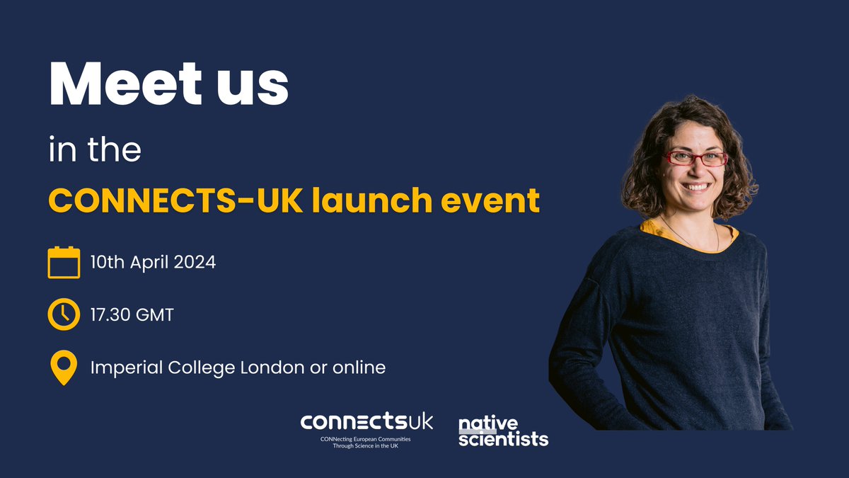 🌍🔬 Exciting news! The CONNECTS-UK launch event is on 10th April 2024, 17:30 GMT @imperialcollege & online. Strengthening EU-UK science ties with our Blog & News Chief-Editor, @anna83nap on the panel. Join us virtually! Register ➡️ bit.ly/3J59oym