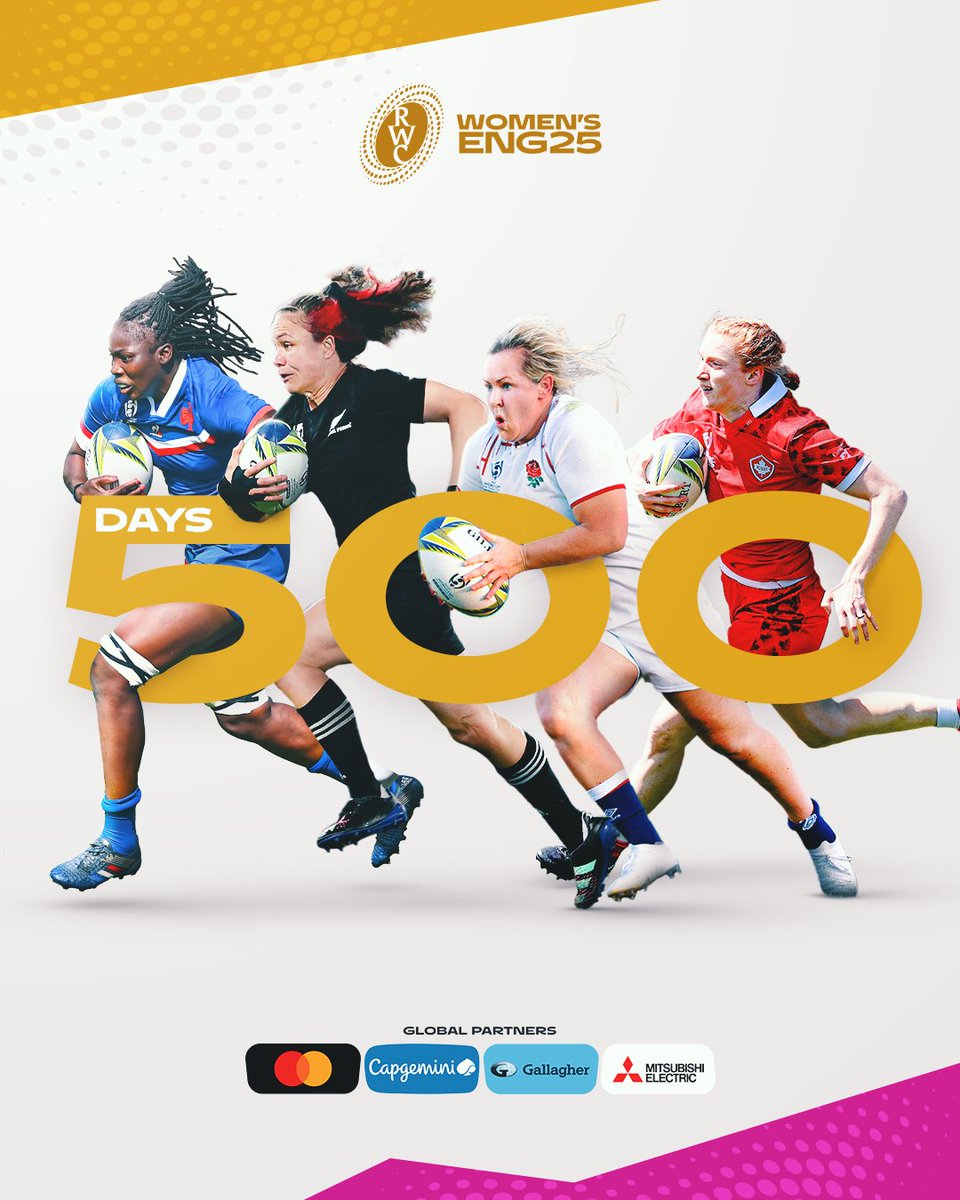 500 days until kick-off at #RWC2025 We’re ready to create history 🏆