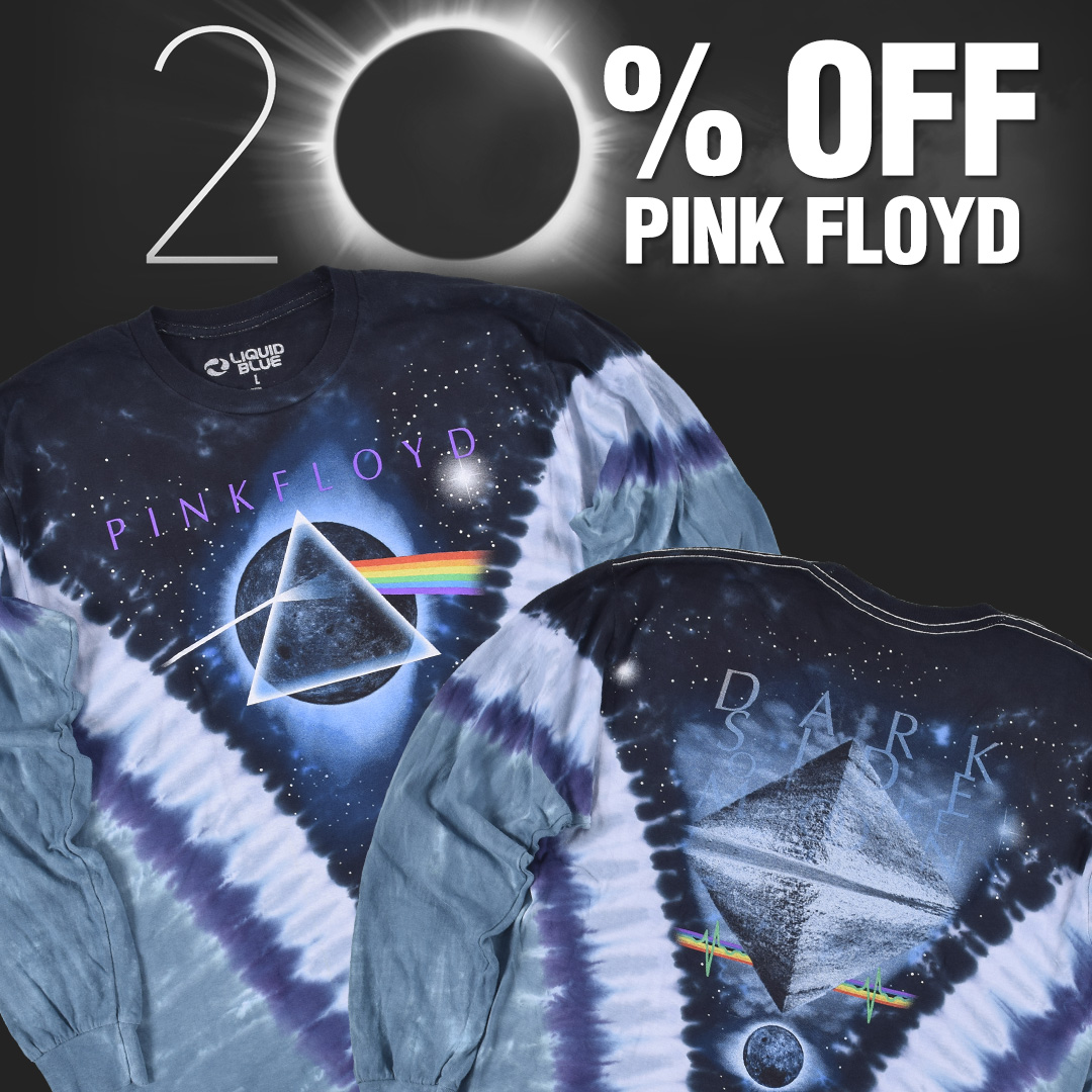 ☀️ 20% OFF 🌑 Pink Floyd Eclipse Sale liquidblue.com/music/rock-and… Shop all our Pink Floyd T-Shirts, Gifts & Accessories Today only! #totaleclipse #solareclipse #eclipse #moon #sun #april8 #pinkfloyd #darksideofthemoon #floydeclipse #davidgilmour #rogerwaters #britfloyd