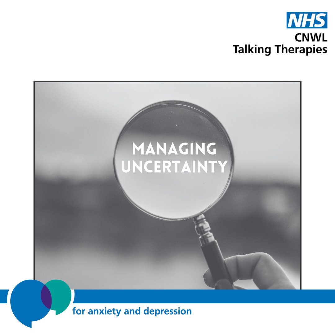 Tuesday topic focus - How to manage uncertainty? It can help to focus on things you can control, as well as what’s important to you - connecting with values is a way to manage an uncertain future. To find out more, visit this #NHS guide: nhs.uk/every-mind-mat… #wellbeingtip