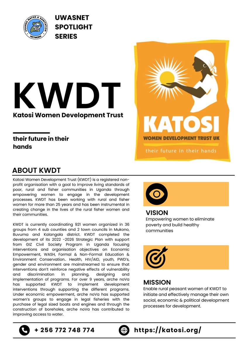 This week's #spotlight features @katosiwomen which focuses on empowering rural & fisher communities through women's groups, tackling economic empowerment, WASH issues, Education, & Environment Conservation. Visit their website for more information katosi.org