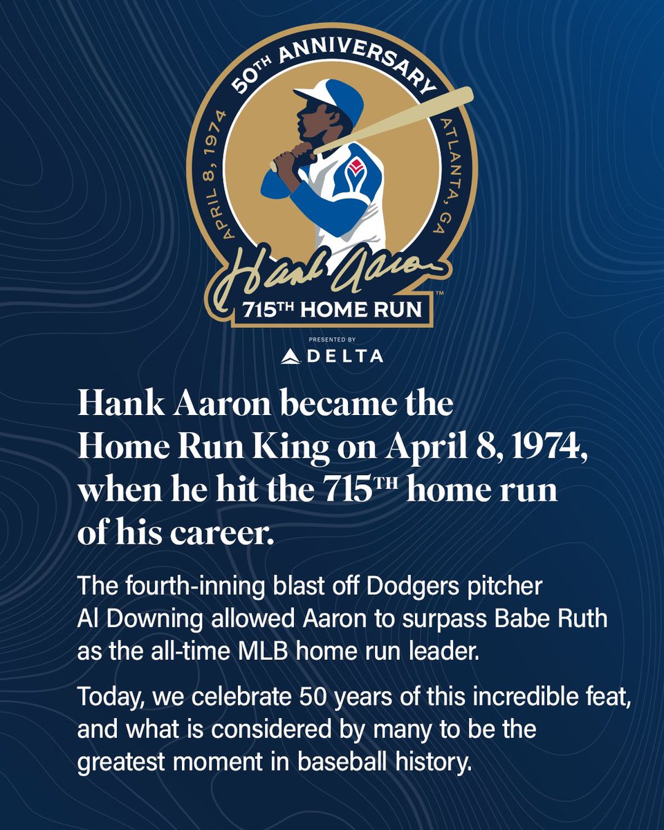 50 years ago today, Hank Aaron changed the world 💙