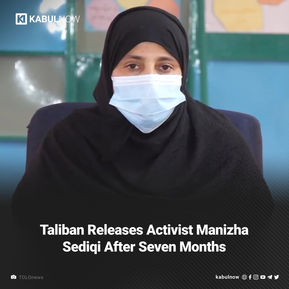 The Taliban has released Manizha Sediqi, a women’s rights activist who was arrested from her home in Kabul last September, local sources confirmed. Read more here: kabulnow.com/?p=35291