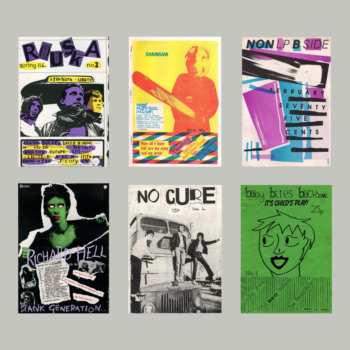 cathlynsa's tweet photo. 1980s fanzines • DIY magazines that gave passionate fans a platform for alternative voices and fostered communities in subcultures like Punk, New Wave, and Science Fiction. https://t.co/atjwkqNfVI