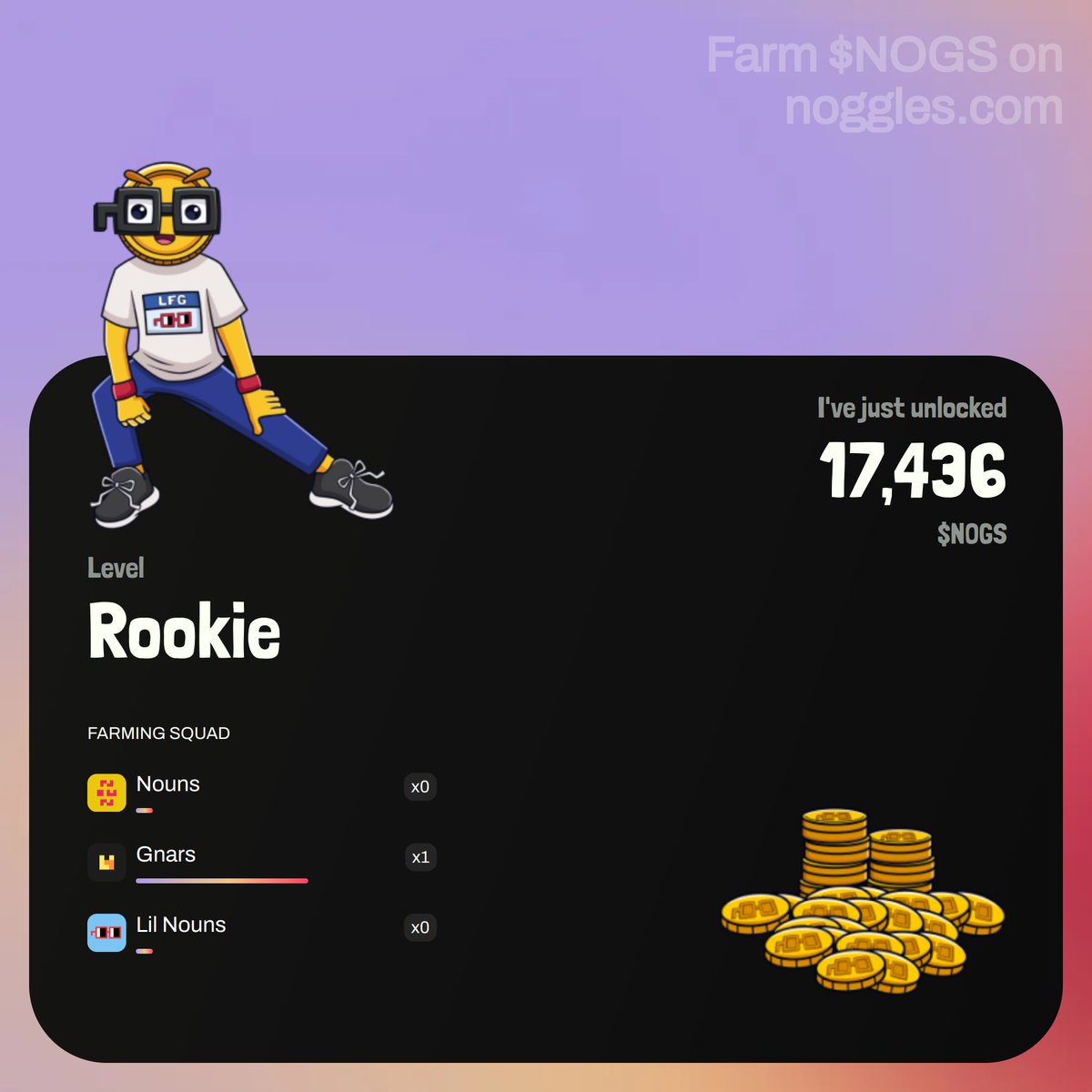 I've just unlocked 17,436 @nogglescoin from my nounish NFTs.

Put your $NOGS on and join the nouniverse!
⌐◨-◨
