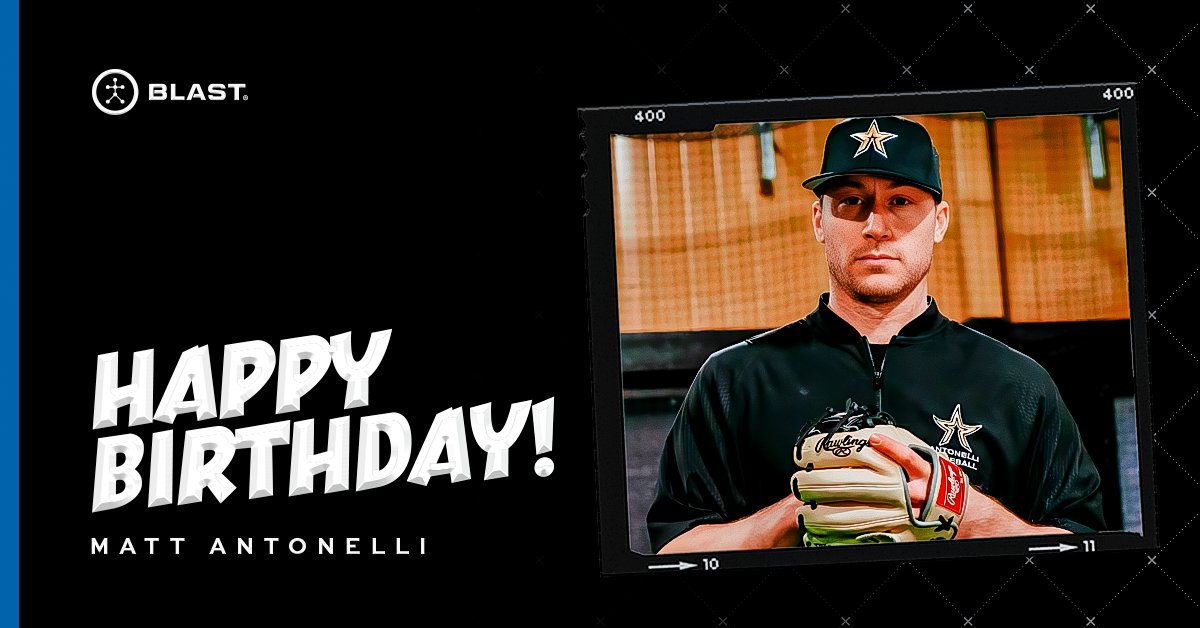 𝐇𝐚𝐩𝐩𝐲 𝐁𝐢𝐫𝐭𝐡𝐝𝐚𝐲 to #TeamBlast's Matt Antonelli of @antonellibsb! 🎊 So excited to see what's in store for us this year as we continue to grow the game together! We hope you have the best day! 😎