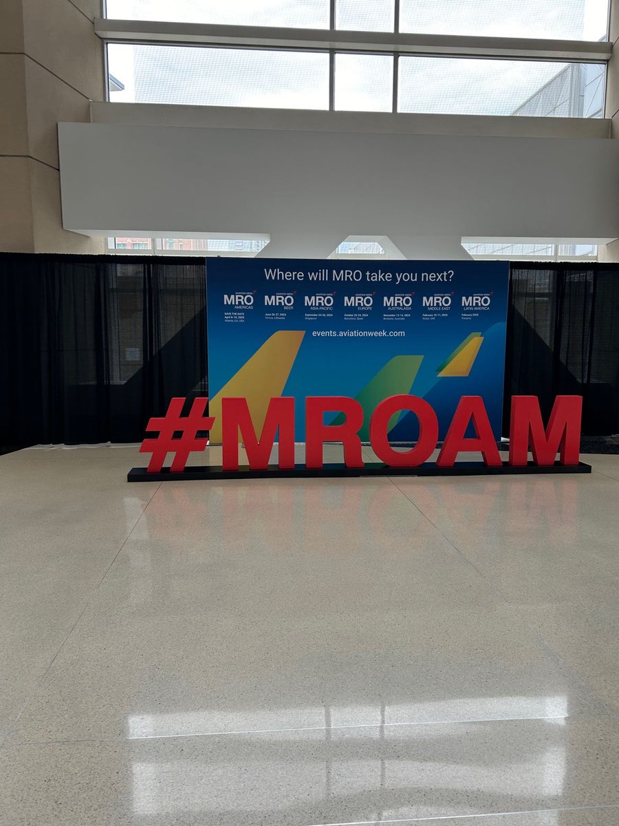 Getting set for MRO Americas 2024 in Chicago, IL! Badge pickup and registration are open today in room S100 until 5:30pm. Exhibit Hall Hours: Tuesday 9am - 5:30pm Wednesday 9am - 5:30pm Thursday 9am - 1pm Can't wait to see you here! #MROAM #AviationWeek #MRO #OEMs