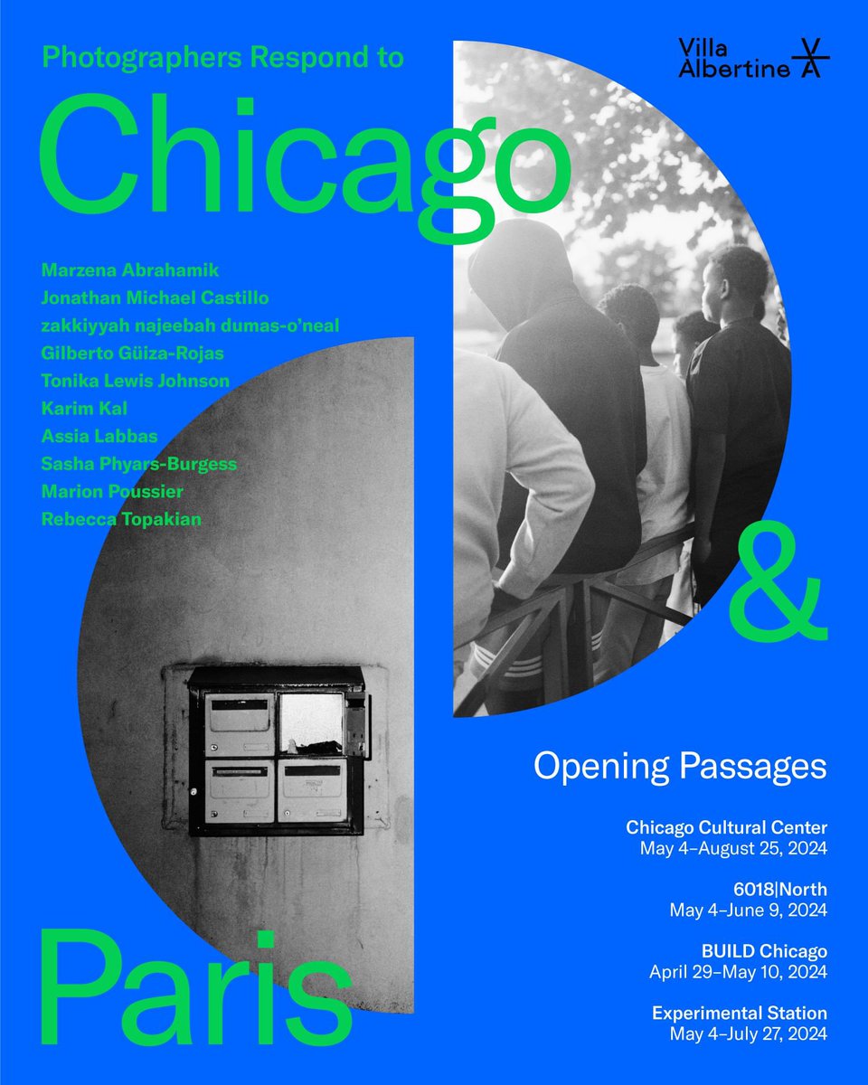 Chicago, May 4 to Aug 25, explore @villa_albertine new multi-site photographic exhibition featuring 10 emerging 🇫🇷 & 🇺🇸 artists whose works explore the dynamic social landscapes of Chicago and Paris in non-traditional venues and community spaces. ➡ tinyurl.com/99bcj6sj