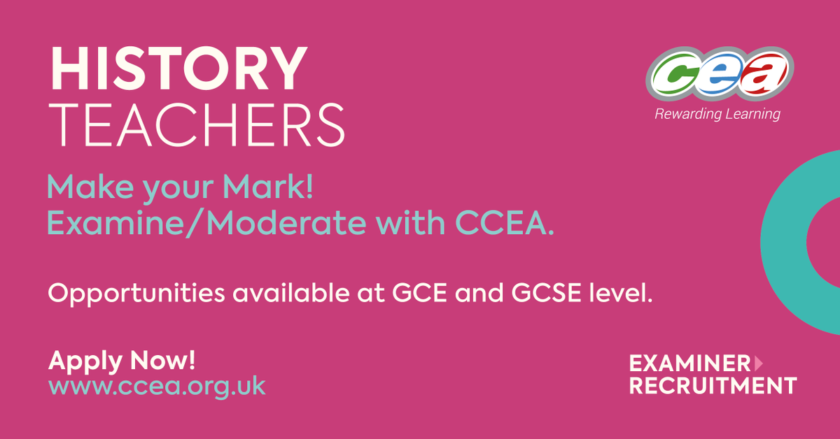 📣Calling all GCSE & GCE History teachers! We are recruiting examiners and moderators for this subject. If you would like to find out more and also information on how to apply, go to ow.ly/cuYL50LSbTt