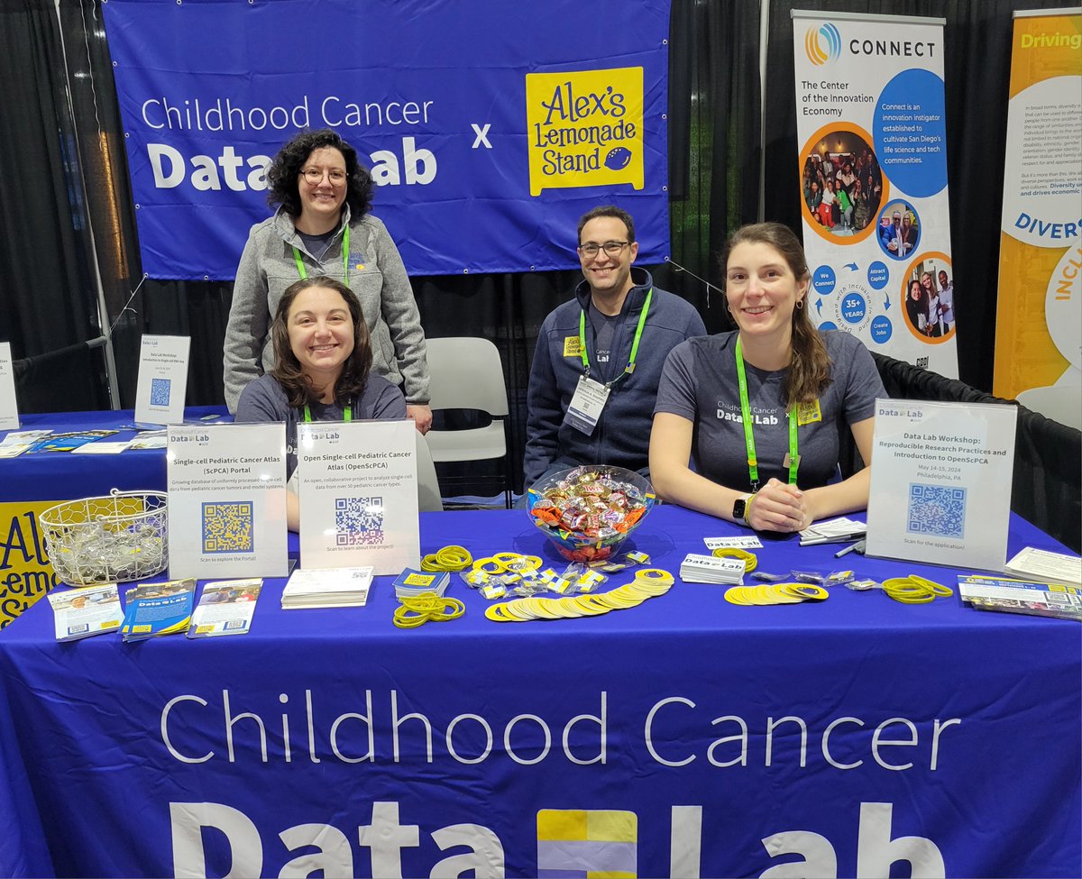 Interested in learning how the @AlexsLemonade Data Lab can serve your #PediatricCancer research? Come chat with our data science team at booth 3755 during #AACR24!