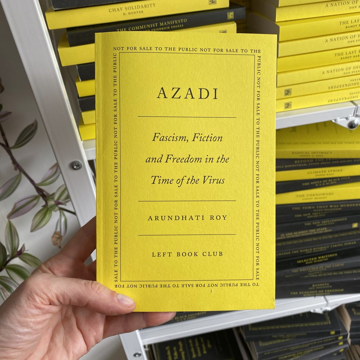 We're very honoured that April's book is 'Azadi' by Arundhati Roy 'A scorching indictment of the growing authoritarianism of Hindu nationalism – a tour de force' — i Huge thanks to @royarundhti and to @PenguinUKBooks Join this month to get your copy! leftbookclub.com/join