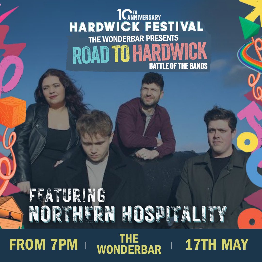 ROAD TO @HardwickLiveUK 📍NEWCASTLE - @The_WonderBar MAY 17th We have been shortlisted for this years line up and entered into Battle of the bands. Come support us down the toon and watch us rip the roof clean off!! FREE TICKETS bit.ly/4aC7Es4