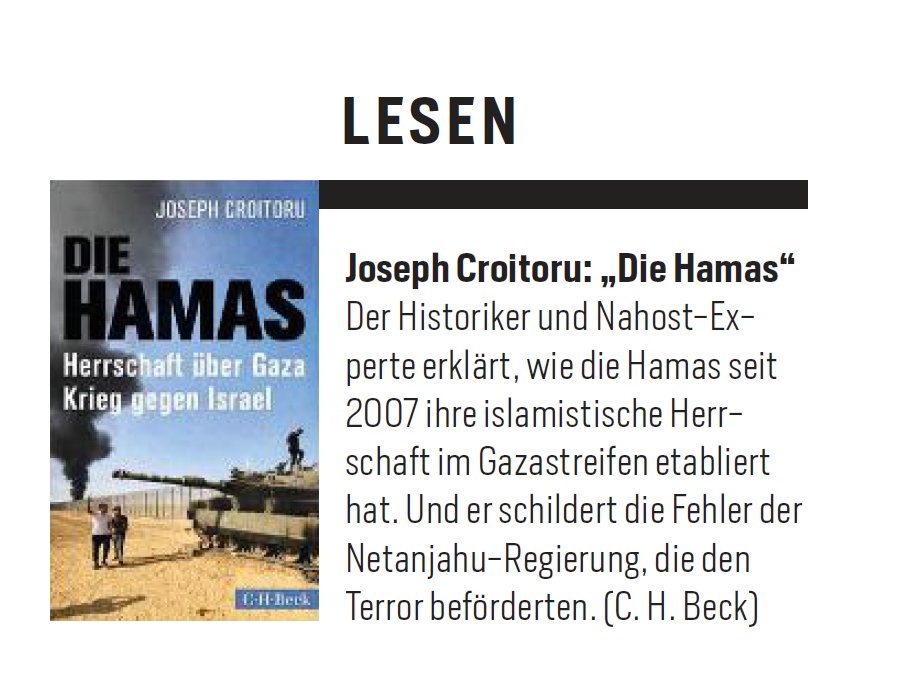 Kurz und knapp - @focusonline Printausgabe 15/2024 zu meinem neuen Buch 'Die Hamas. Herrschaft über Gaza, Krieg gegen Israel'. @CHBeckLiteratur #Gazakrieg #Gaza #GazaWar #Gazastreifen #GazaStrip #Palästina #Palestine #Hamas #Israel