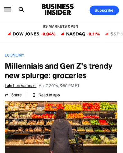 What stage of capitalism is it when basic necessities are being rebranded as a 'splurge?'