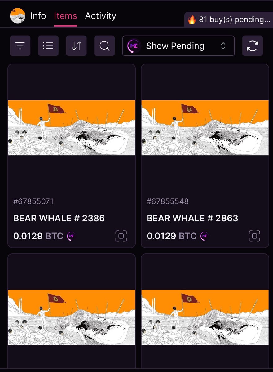 # Alpha Call 📢 I bought 2 @BearwhaleOrds Supports omb holders! I'm sure we'll make it at least 3x from here! 6.15 bitcoin in total trade volume on @MagicEden 1 BWH Runes = 30,000 $runes 126,000,000 total supply @MagicEden : magiceden.io/ordinals/marke…