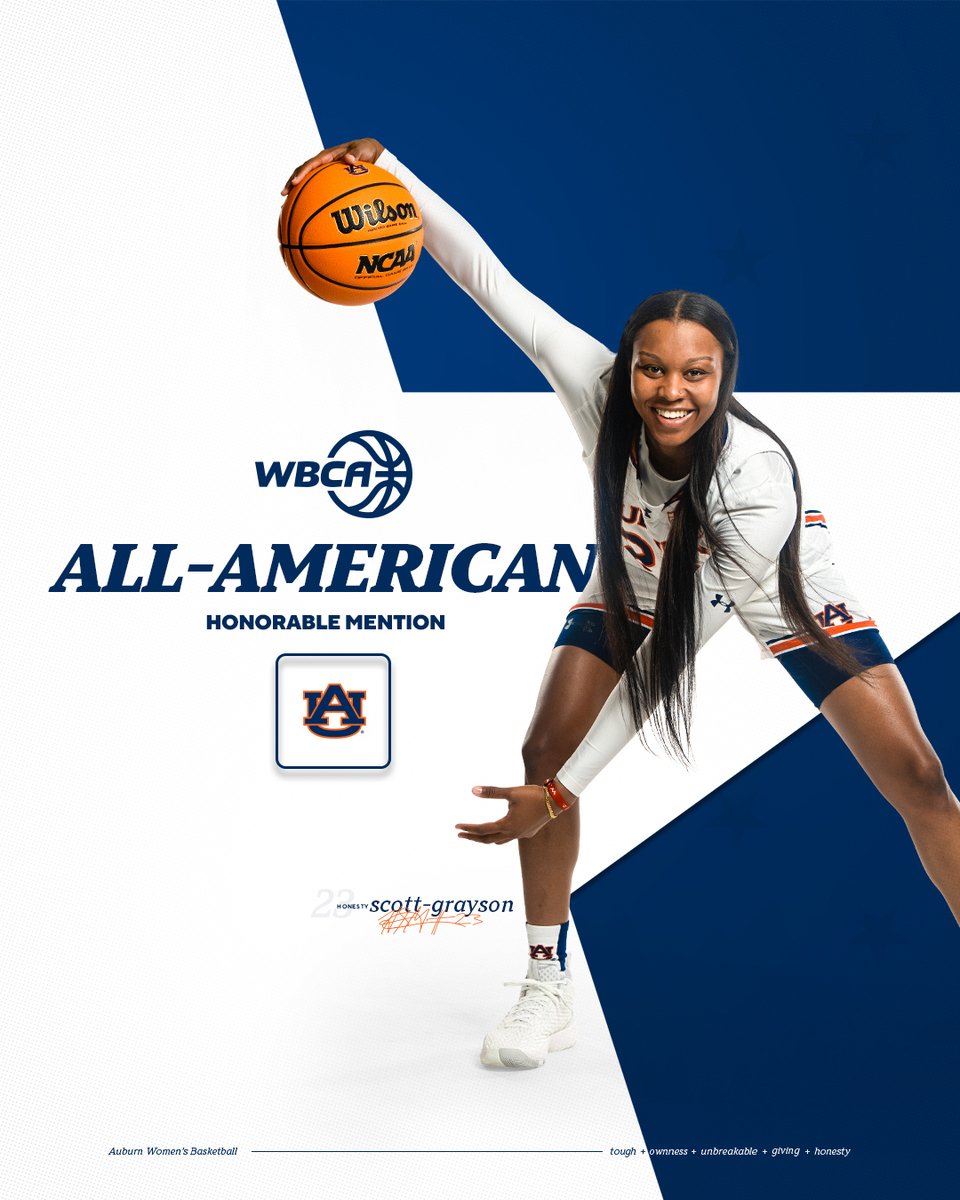 🏀 𝘼𝙇𝙇-𝘼𝙈𝙀𝙍𝙄𝘾𝘼𝙉. 🏀 @The_Ma3stro finishes off her Auburn career in style - she's been named an honorable mention All-American by the WBCA! 📰 auburntige.rs/4b4okZJ #WarEagle | #TheRise