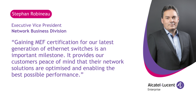 cliffwarder's tweet photo. The globally recognised Metro Ethernet Forum has certified the latest generation of our switches. This is a tremendous achievement that demonstrates @ALUEnterprise's commitment to developing world-class technologies. #WhereEverythingConnects https://t.co/Fr8KSH9N7R https://t.co/HYvGZhyY9K