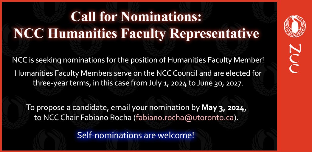 NCC seeking to fill the Humanities Faculty Member position on the NCC Council, collaborating with information specialists in Japan Studies!🤝 To propose a candidate, please send an email nomination by May 3! More information can be found at: 
guides.nccjapan.org/homepage/news/…