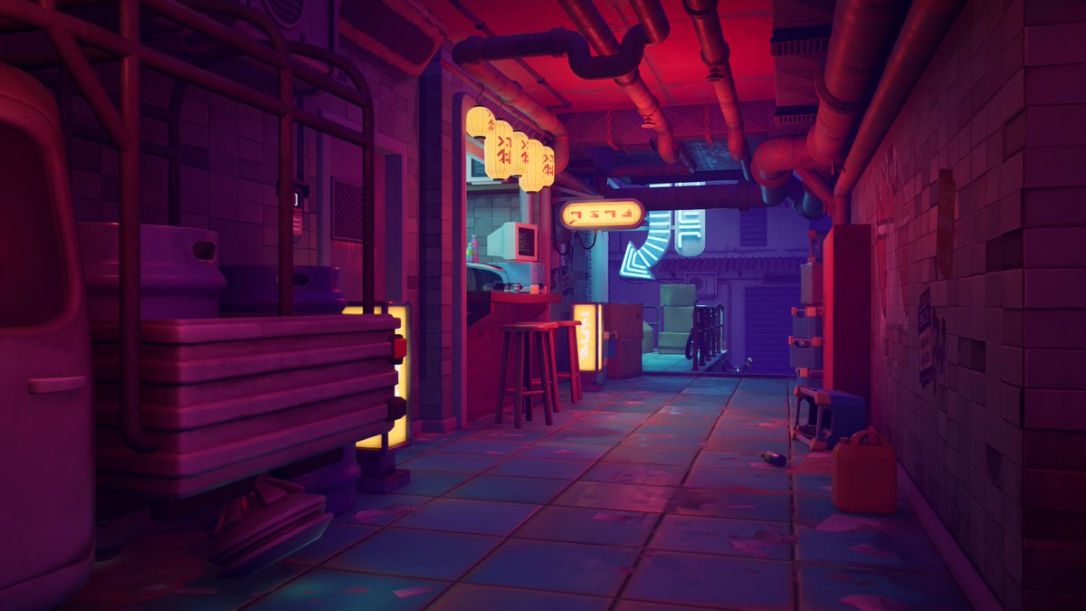 I just published my new project 'Midtown Alley'! Check out the full post on my artstation: artstation.com/artwork/bl1Z0k #environmentart #stylizedart #UnrealEngine #UE5 @UnrealEngine