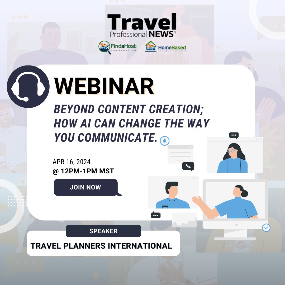 Don't miss out and join @TP_Intl on this free webinar on 4/16/24 @ 12pm MST! LEARN MORE HERE: register.gotowebinar.com/register/14761… -- #webinar #success #TravelOpportunities #TravelExperience #TravelAdvisors #travelagent #TravelOpportunities #TravelExperience #TravelAdvisors