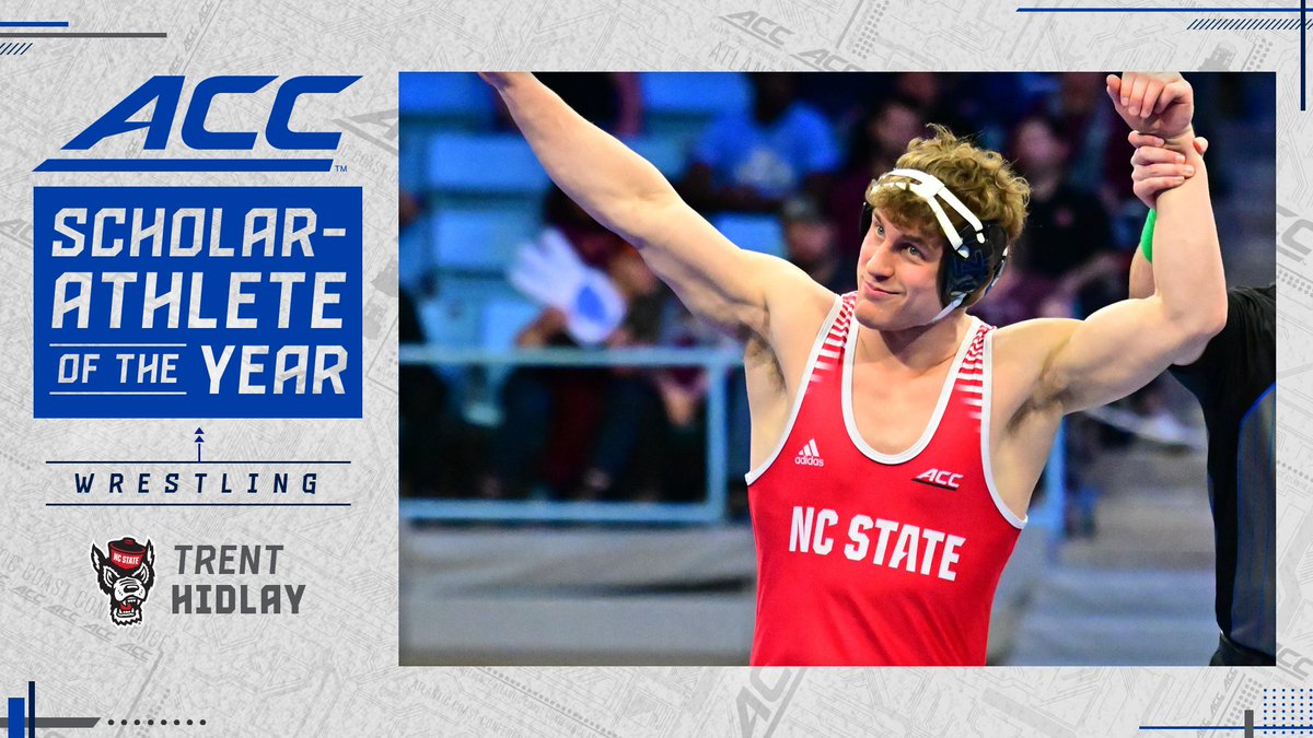 𝐒𝐂𝐇𝐎𝐋𝐀𝐑 𝐀𝐓𝐇𝐋𝐄𝐓𝐄 𝐎𝐅 𝐓𝐇𝐄 𝐘𝐄𝐀𝐑 📚 Making a difference on the mat and in the classroom! ⭐️ Trent Hidlay, @PackWrestle Full All-ACC Academic Team: theacc.co/24wrestacademic