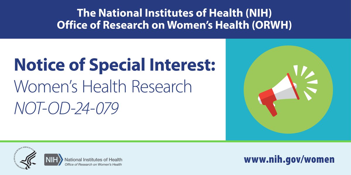 📢 Calling all researchers! Several @NIH institutes and centers, including @NIMHgov, issued a NOSI to highlight interest in receiving research applications focused on diseases and health conditions that predominantly affect women or are female-specific. go.nih.gov/X9RBGBb