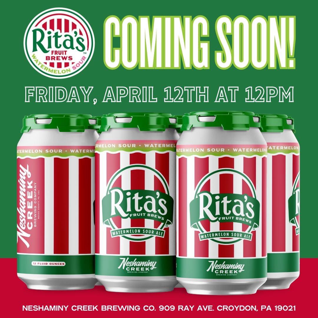 🍉FRIDAY!🍉 Watermelon Sour is our next Rita’s Fruit Brews! Get a slice of summer this Friday at our two taprooms with distro to follow.