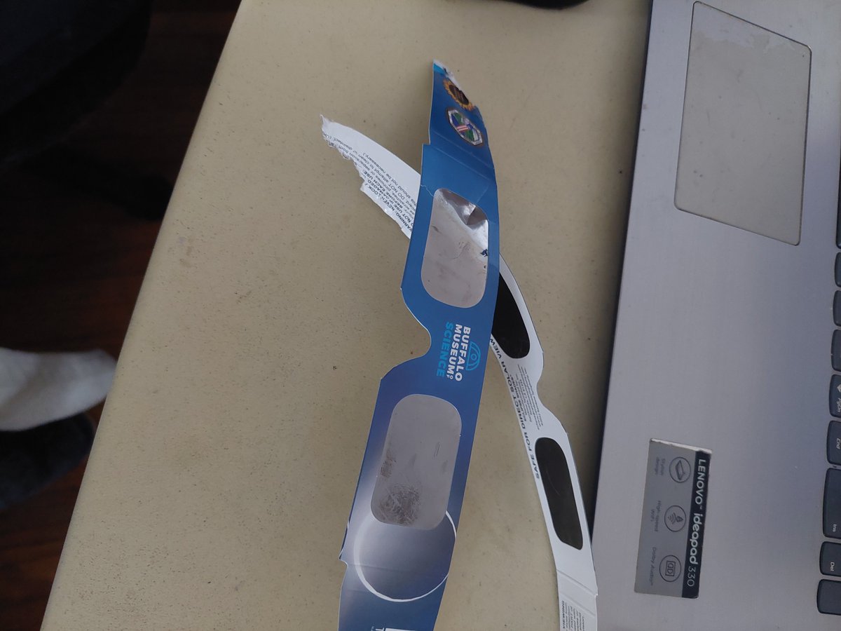 ToddHuski's tweet photo. I ate mom's solar eclipse glasses. We were still in the car, she left me alone for a minute, with her purse. She wasn't too mad. We went back to the library for more free glasses. I wonder if she will feed me when it's dark? https://t.co/CNnzIwGM19