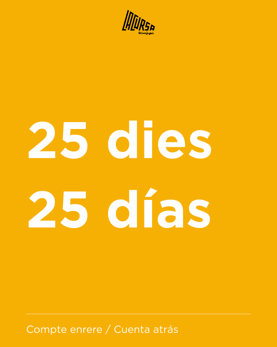 🗓 Reality check: Comença el compte enrere... queden 25 dies per plantar-te a la línia de sortida de La Cursa El Corte Inglés! #LaCursaECI #ElCorteIngles #Running #Barcelona#GestPerLela #ELA #Solidaritat