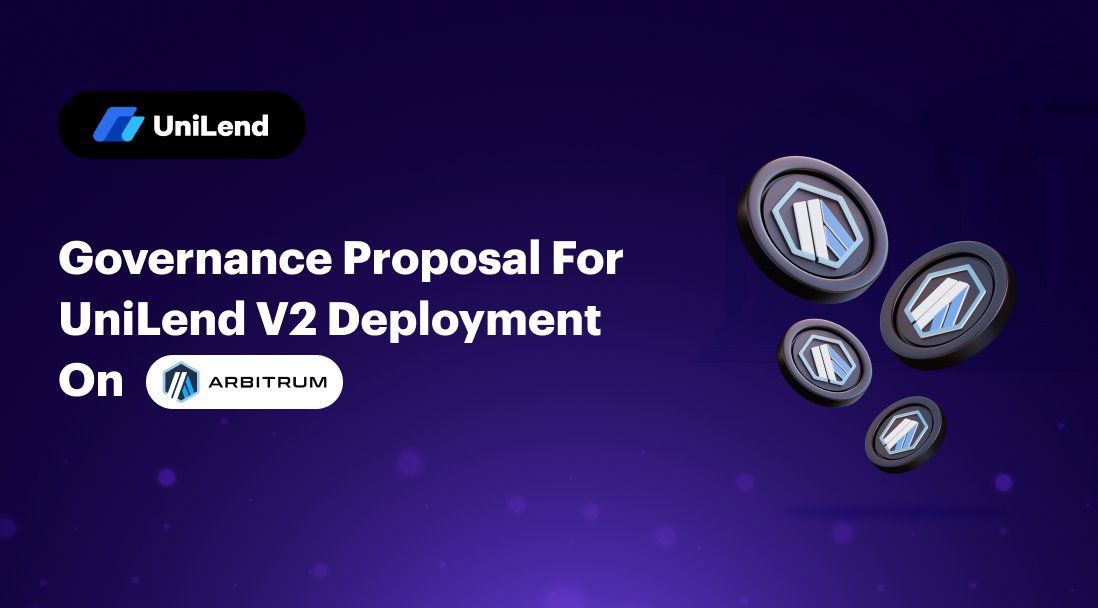 🚨New Proposal Alert🚨 Governance Proposal for UniLend V2 Deployment on @Arbitrum is now LIVE on UniLend DAO📝 ⚡️Dive into the convo & let your voice be heard! 💬Join the discussion here: commonwealth.im/unilend-financ… It's time to build the next chapter together! 🛠️