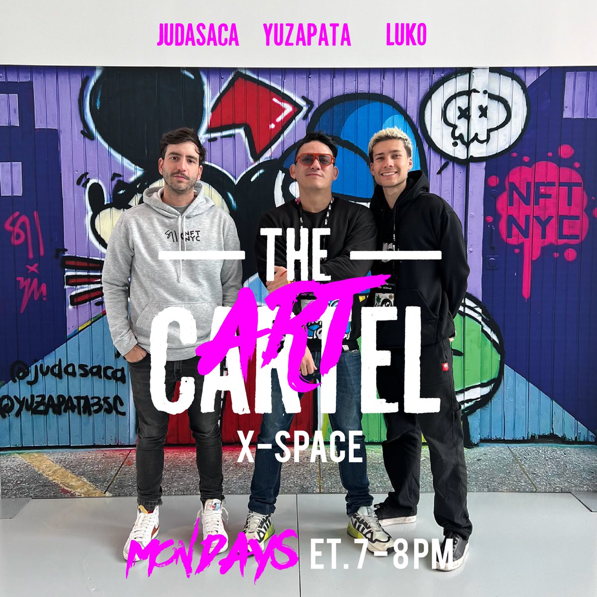 #Monday is here and the Art Cartel crew is back from @NFT_NYC 2024!!! We have an episode full of funny stories, new friends, great achievements, new art and more. Please share your Art Cartel pics below and tune in to talk about an amazing week in NYC!!! Set your reminders ⬇️