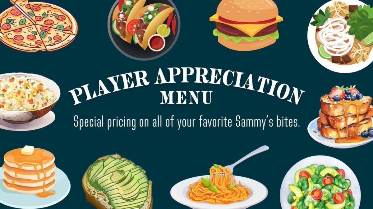 Our Player Appreciation Menu is going on now! All seated players enjoy 50% off regular menu prices at Sammy's. Fuel your game with all your favorites 🍝🍕 Menu: stonesgamblinghall.com/dining/ #StonesGamblingHall #Casino #PlayersMenu #Gaming #Poker #PlayerMenu