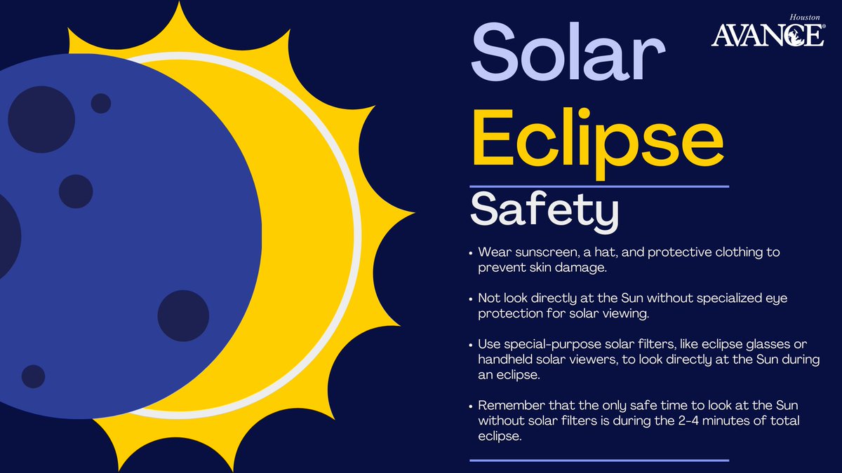 Happy #EclipseDay! Among all the festivities and excitement, don't forget safety! The sun can still harm your eyes even during a partial solar eclipse. Be safe today!☀️🌑✨#eclipse #eclipse2024 #2024eclipse
