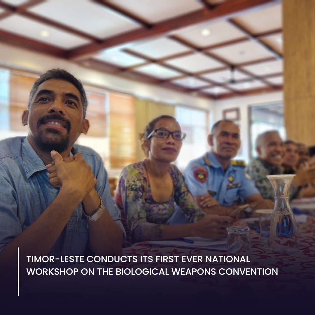 📍Timor Leste Last month, Timor-Leste conducted its first ever national workshop on the #1972BWC to deepen understanding of this vital treaty and share effective practices relating to preparing Confidence-Building Measures (CBMs). 🔗 disarmament.unoda.org/update/timor-l…