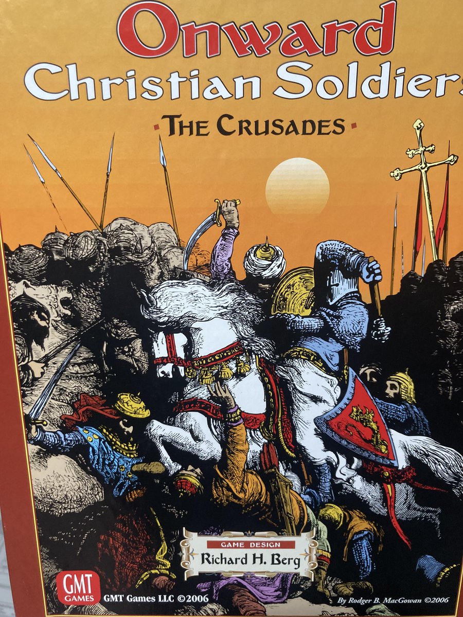 Set up de la segunda cruzada del Onward christian soldiers. Toca repasar el manual. Hace siglos que no sale a mesa. He visto en la BGG un usuario que tiene unas reglas con clarificaciones y las erratas corregidas. El manual que trae el juego es… la historia de siempre, vaya.