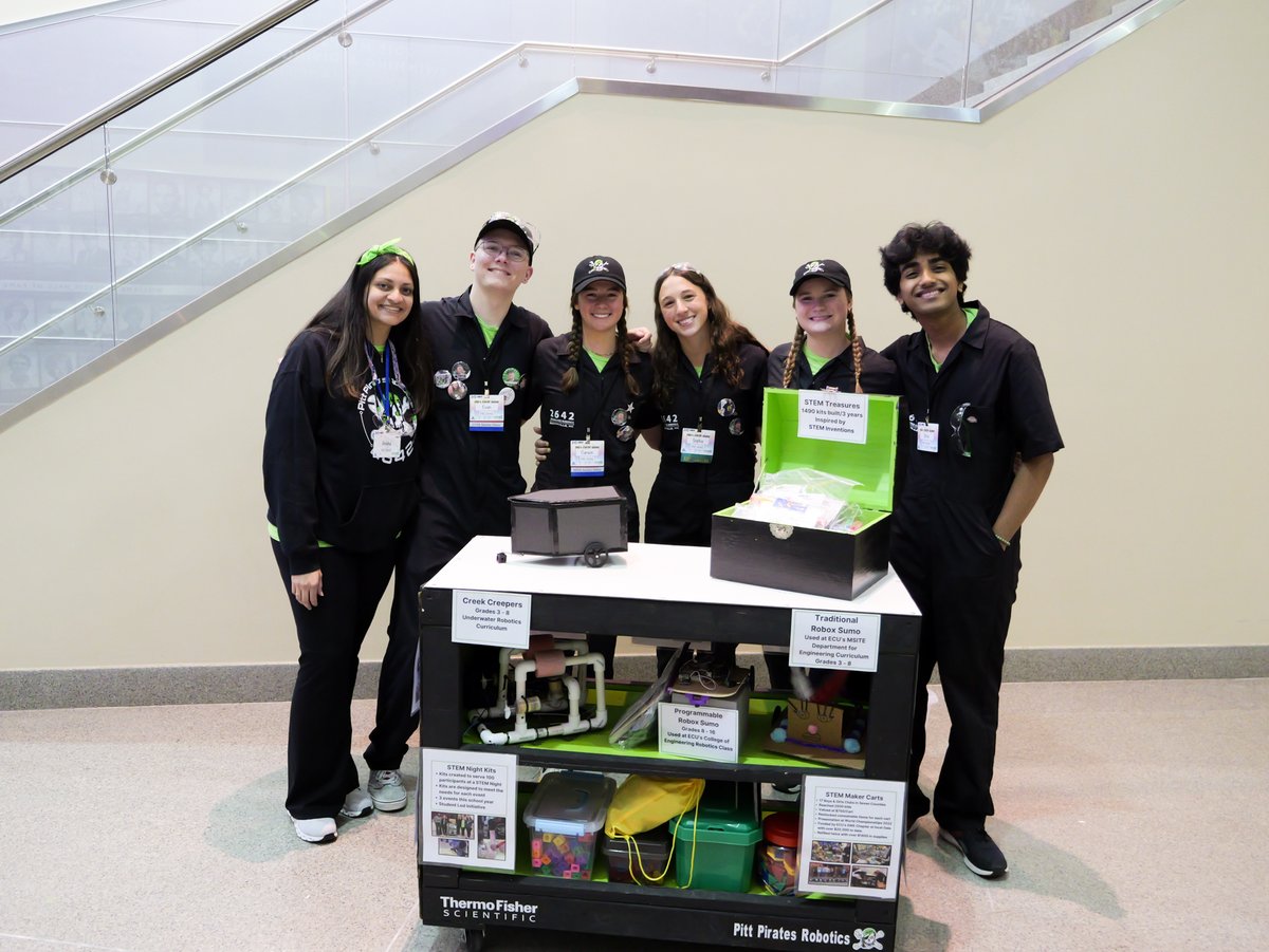 PCS_NC's tweet photo. We are so proud of PCS students who participated in the 2024 FIRST North Carolina State Competition that was held this weekend in Greenville. During the event, 40 teams from across NC competed to advance to the FIRST International Championship in Houston, TX @pittpirates2642 https://t.co/3hikgtr3as