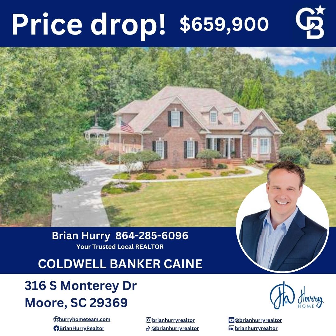 Price drop alert! This stunning home in Moore, SC is now more affordable than ever! Don't miss out on your chance to own this beauty. Don't miss out on this amazing deal and schedule your showing today! #pricedrop #mooresc #dreamhome #hurryhometeam #BrianHurryRealtor #cbcaine
