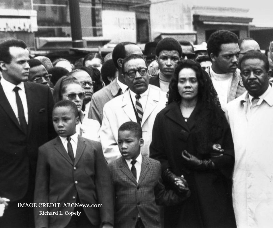 #OnThisDay in 1968, amidst a tense atmosphere marked by snipers positioned atop buildings, Coretta Scott King, along with her children and other prominent activists, led a procession of an estimated 20,000 individuals in a silent memorial march through downtown Memphis.