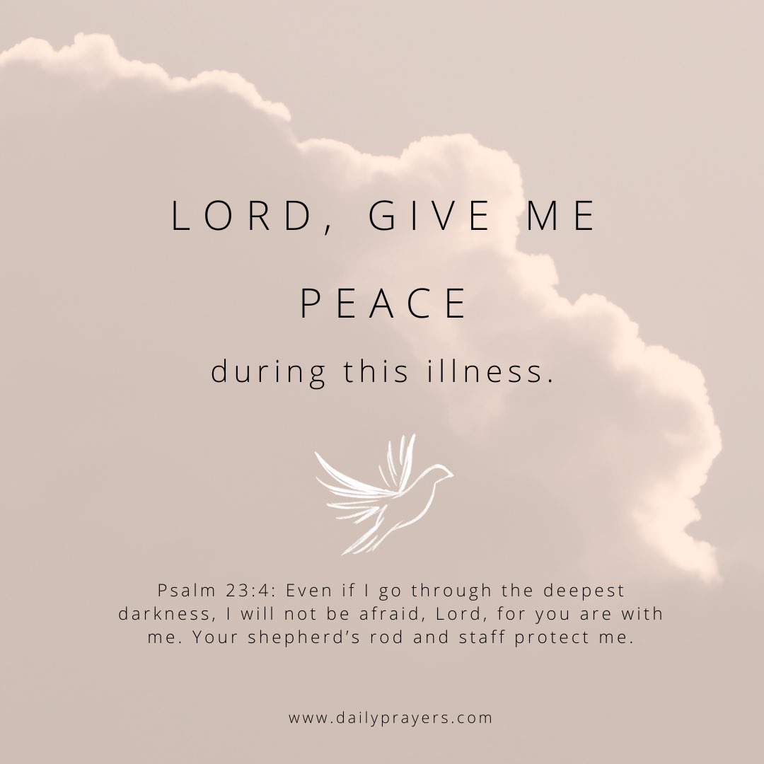 ✝️In times of illness, one can feel alone and forgotten. NEVER ALONE!✝️

Let's pray for those in the middle of the storm to find solace in the promise of Isaiah 41:10.

dailyprayers.com/7-powerful-pra…

#PrayersForPeace #HealingHope #Isaiah4110 #GodsComfort #illness #TerminalIllness