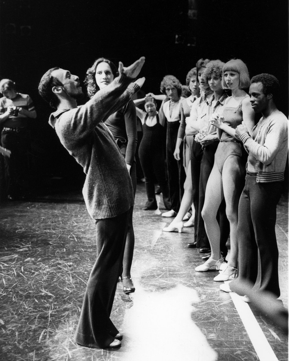 Today would have been Michael Bennett's 81st birthday. As we near Marvin's 80th birthday this summer, we reflect on the loss of these two talents, too soon. Their legacies will live on forever through A CHORUS LINE. 📸: Bennett in rehearsals in 1975. Credit: Photofest.