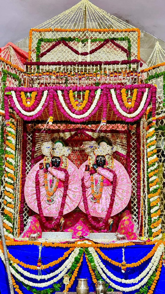 Today's Darshan of Krishna Balaram at Nandabhavan, Nandagaon, Vrindavan.