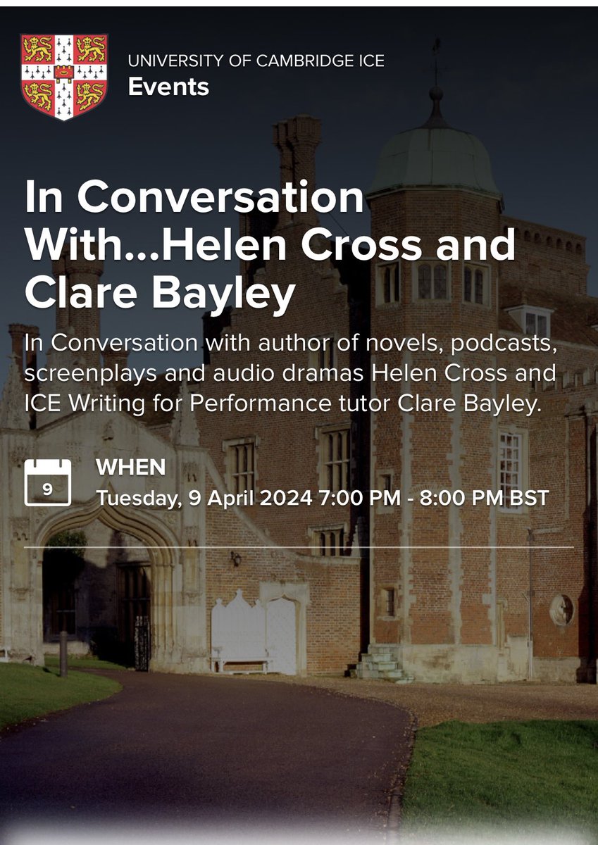 This fun event - chat and Q&A - with @litandcw_ice is online tomorrow at 7pm. It’s free but you need to book (link in bio 👆).