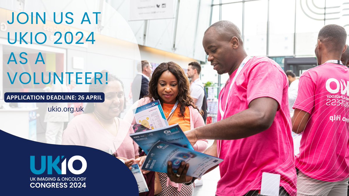 Are you a #student, early career #radiographer or healthcare scientist, or junior doctor looking to add something meaningful to your CV? We are seeking #volunteers to support #UKIO2024 onsite on 10-12 June. Find out more and apply by 26 April at bit.ly/3w29Giq